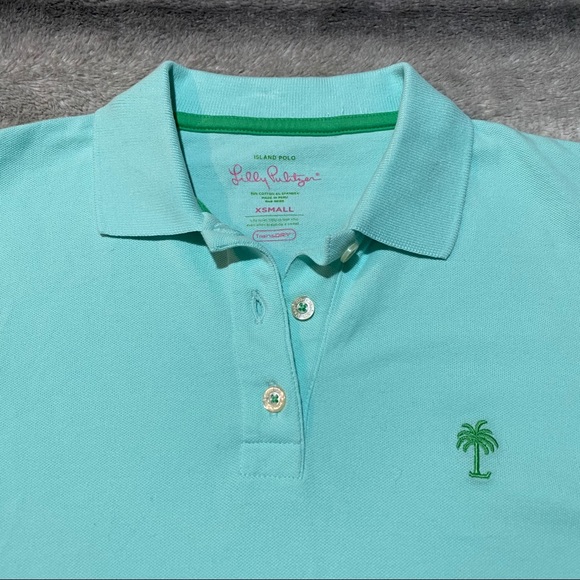 Lilly Pulitzer Blue Island Polo Shirt - Picture 3 of 5